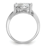 Cheryl M Sterling Silver Rhodium-plated Polished Double Pear CZ Ring